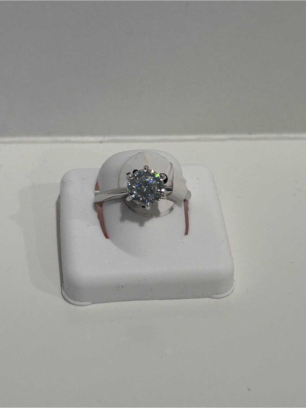 Classic Solitaire Round-Cut Moissanite Ring in Sterling Silver